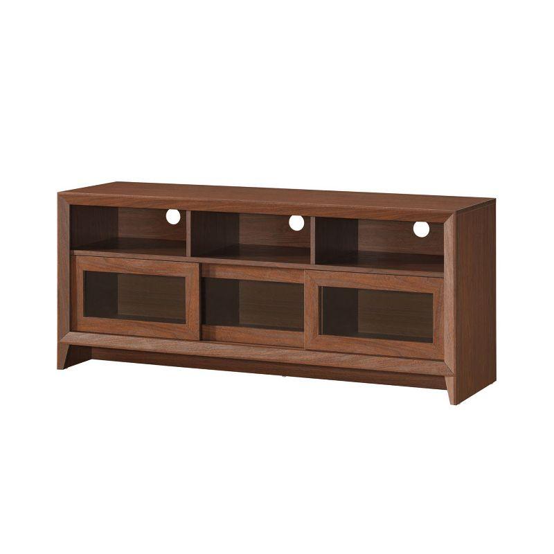 Hickory 60" Modern TV Stand with Sliding Doors and Storage