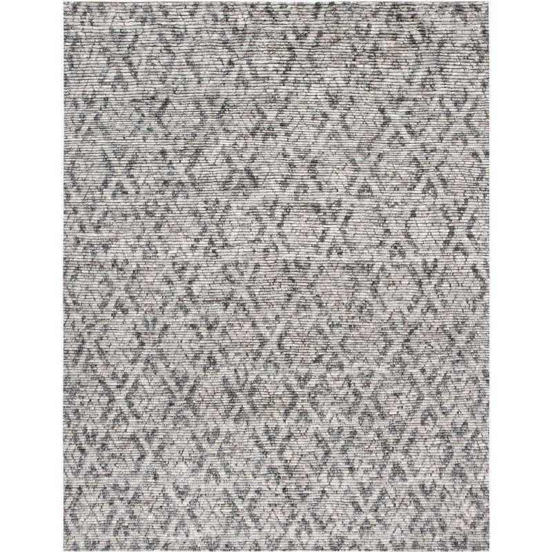 Hand-Knotted Gray Wool 5' x 8' Area Rug