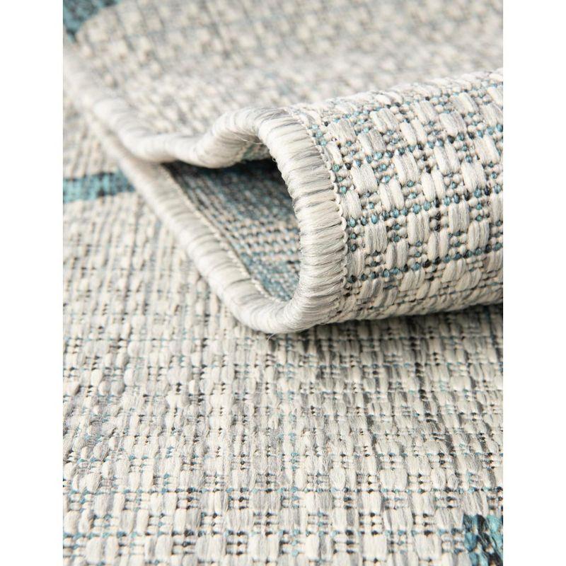 Unique Loom 4' 1 x 6' 1 Rectangle Indoor/Outdoor Trellis Gray Area Rug