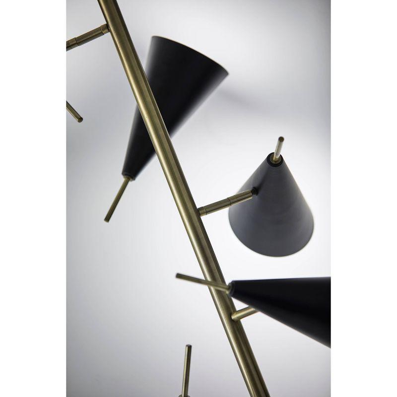 71.5" Owen Tree Lamp Black - Adesso: Adjustable Mid-Century, ETL Listed, Metal Cone Shades