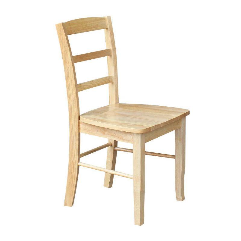 Natural Wood Ladderback High Side Chair Set