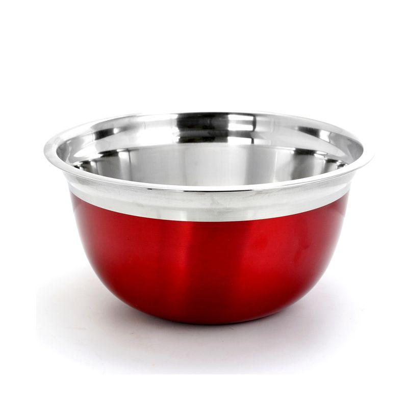 Rosamond Red Stainless Steel 3-Piece Mixing Bowl Set