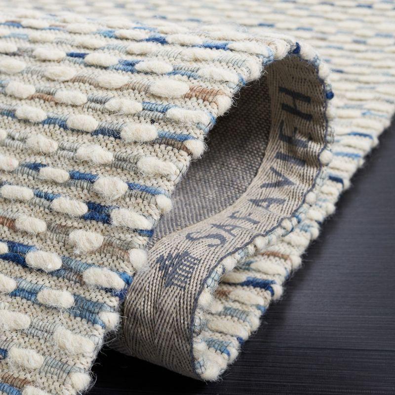 Marbella MRB158 Hand Woven Indoor Area Rug - White/Navy - 6'x6' - Safavieh