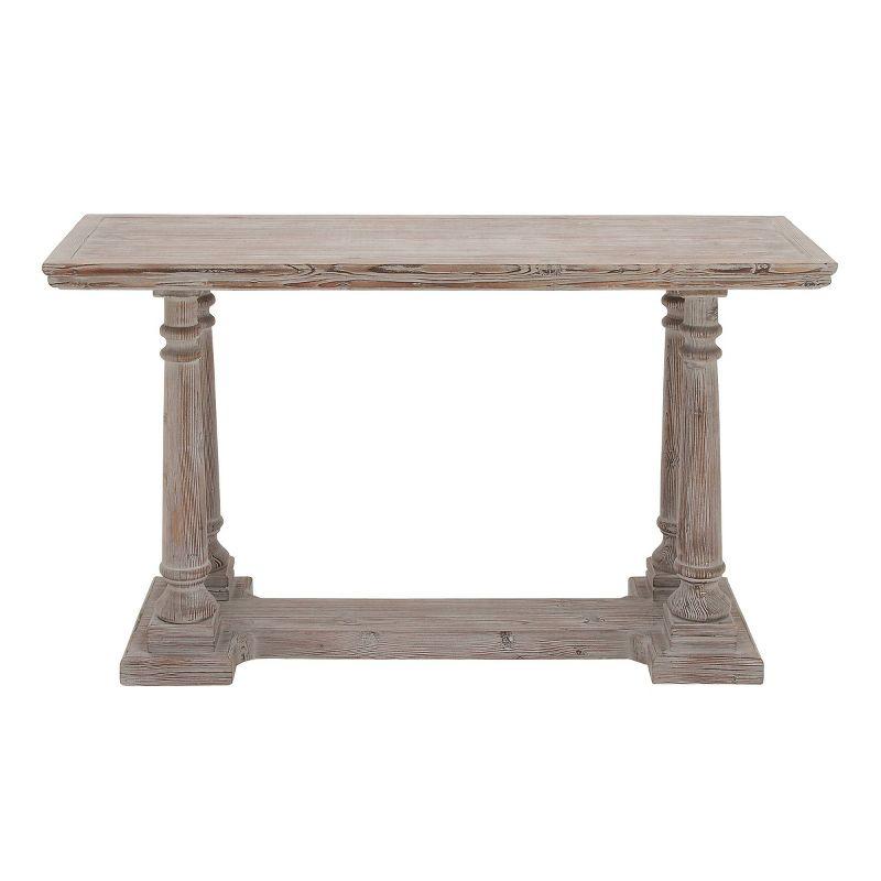 Wood Console Table Light Brown - Olivia & May: Rustic Fixed Shelf, Indoor Use