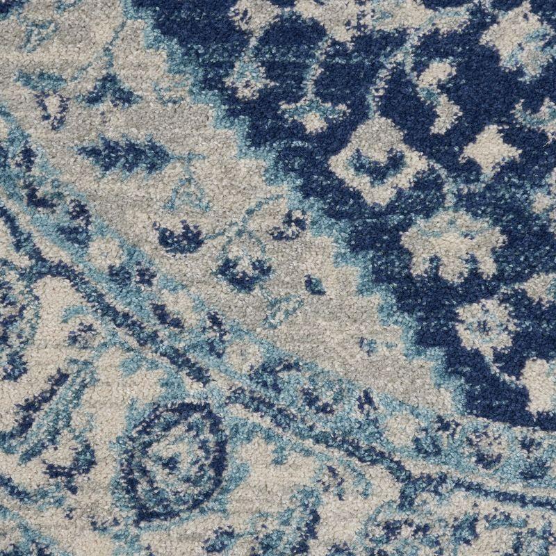 Nourison Tranquil Persian Indoor Rug Ivory Navy 5'3" x Round