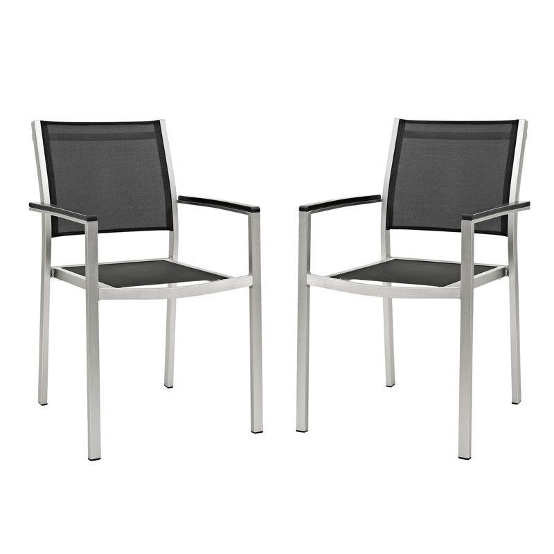 Modway Shore Dining Chair Outdoor Patio Aluminum (Set of 2)