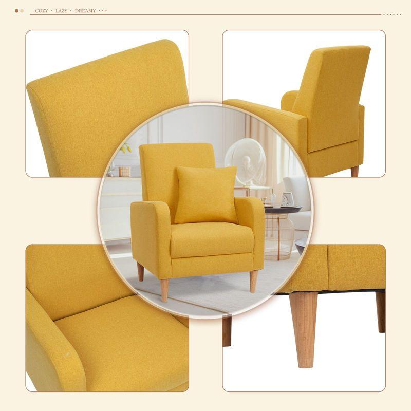 Modern Upholstered Accent Chair  | COLAMY | Yellow