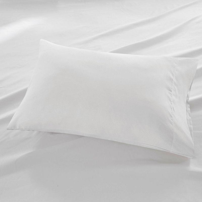 White Twin Deep Pocket Microfiber Cotton Sheet Set