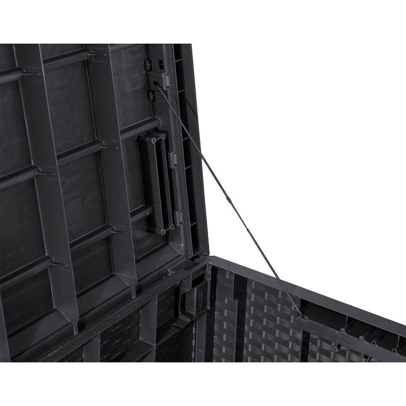 Toomax Z175E097 Portofino Weather Resistant Heavy Duty 90 Gallon Novel Resin Outdoor Deck Box, Gray (2 Pack)