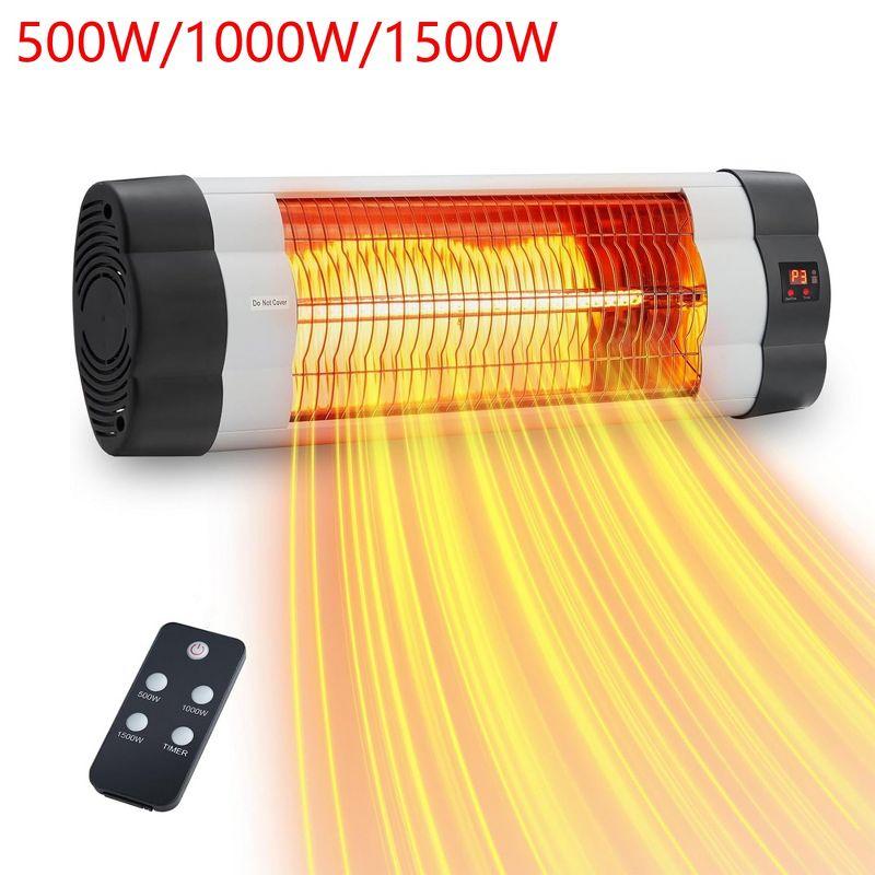 gaomon Wall-Mounted Electric Patio Heater, with 3 Heat Levels(500/1000/1500W)