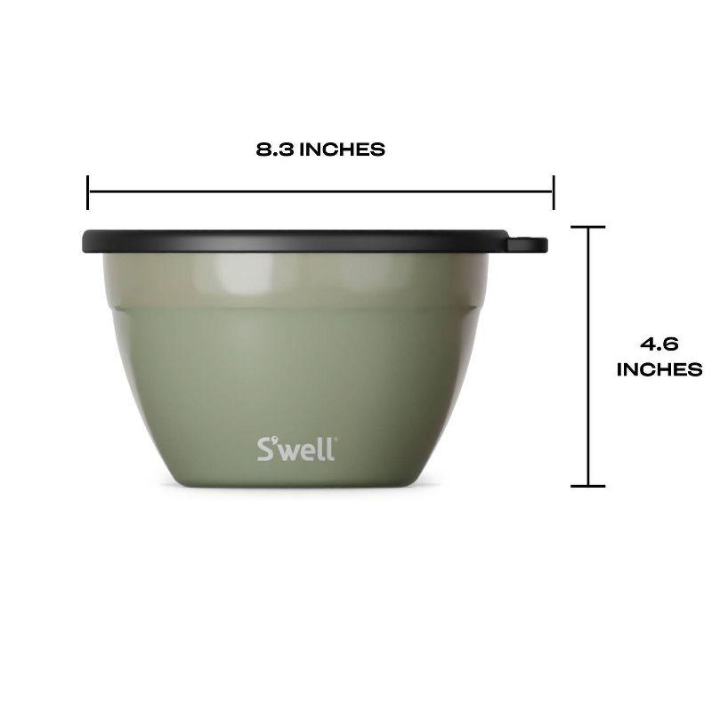 S'well 64oz Salad Bowl Kit Sage: Stainless Steel, Leakproof, Dishwasher-Safe, Salad Container with Lid