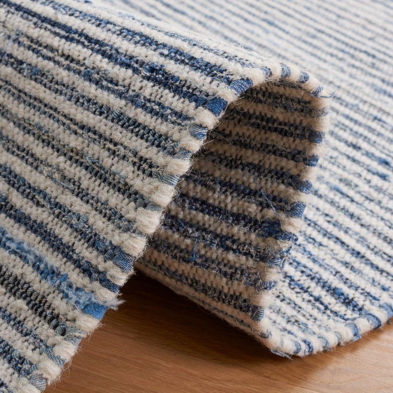 Kilim With Fringes KLM309 Flat Weave Area Rug - Blue/Ivory - 8'x10' - Safavieh