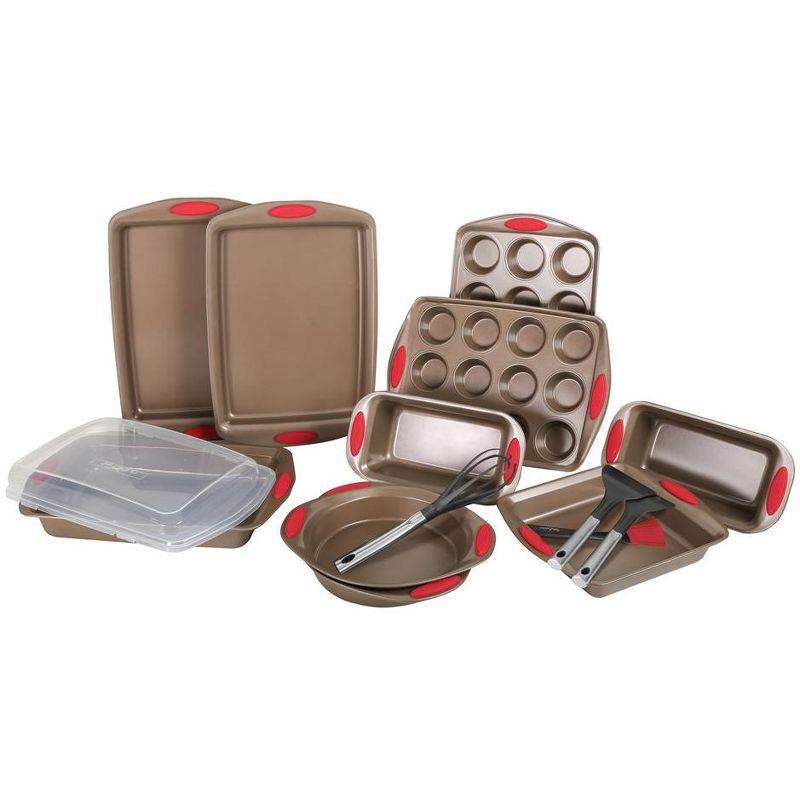 NutriChef 15-Piece Gold Non-Stick Carbon Steel Bakeware Set