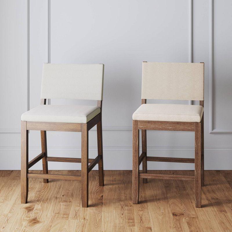 Nathan James Linus Modern Dining Chair: Cushioned, Rubberwood Legs, Easy Assembly