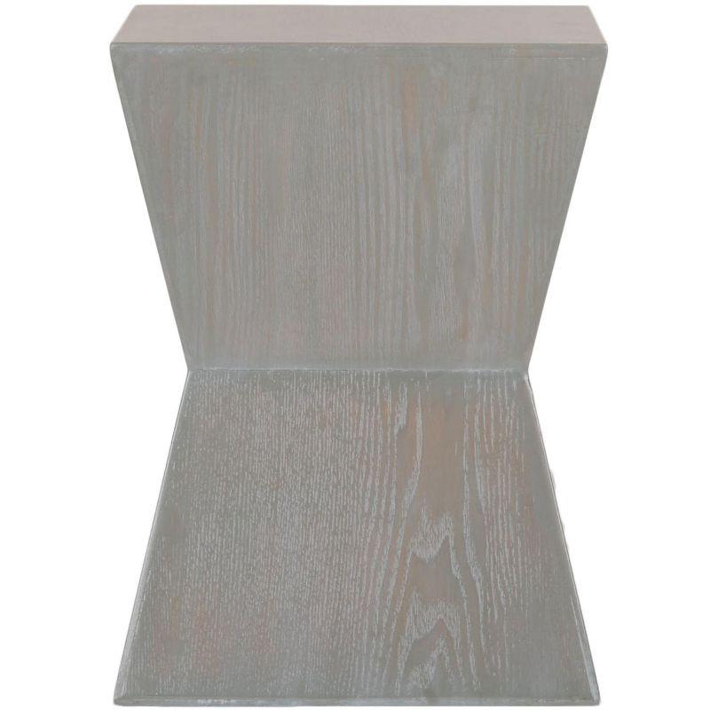 Gray Square Wood Transitional Accent Table