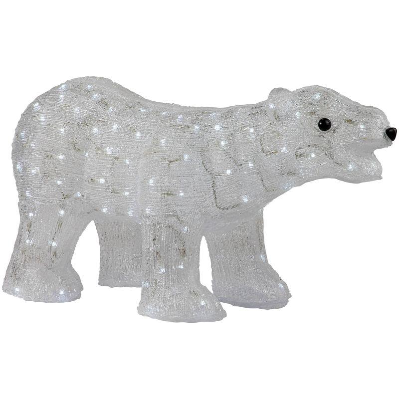 Northlight Lighted Commercial Grade Acrylic Polar Bear Outdoor Christmas Decoration - 28" - Pure White LED Lights