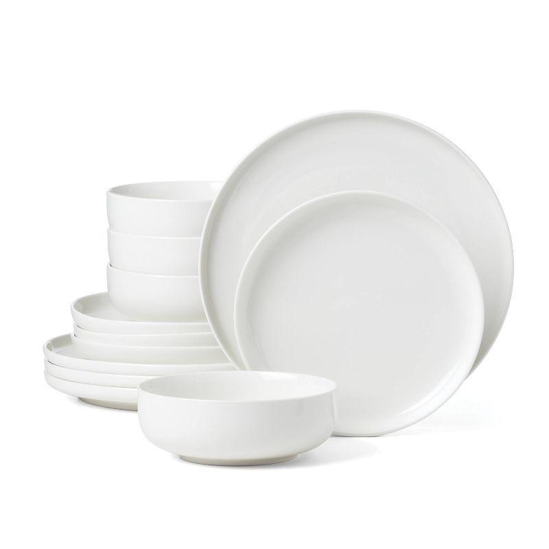 Oneida Entertain 365 24 Seven White 12 - Piece Dinnerware Set (Set of 4)
