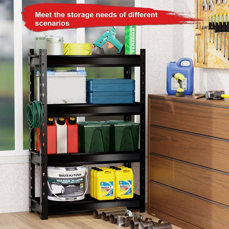 Atlas Shelving 4-Tier 36"x14"x54" Garage Shelving Heavy Duty Loads 6000lbs Dark Gray: Steel, Adjustable & Fixed Shelves