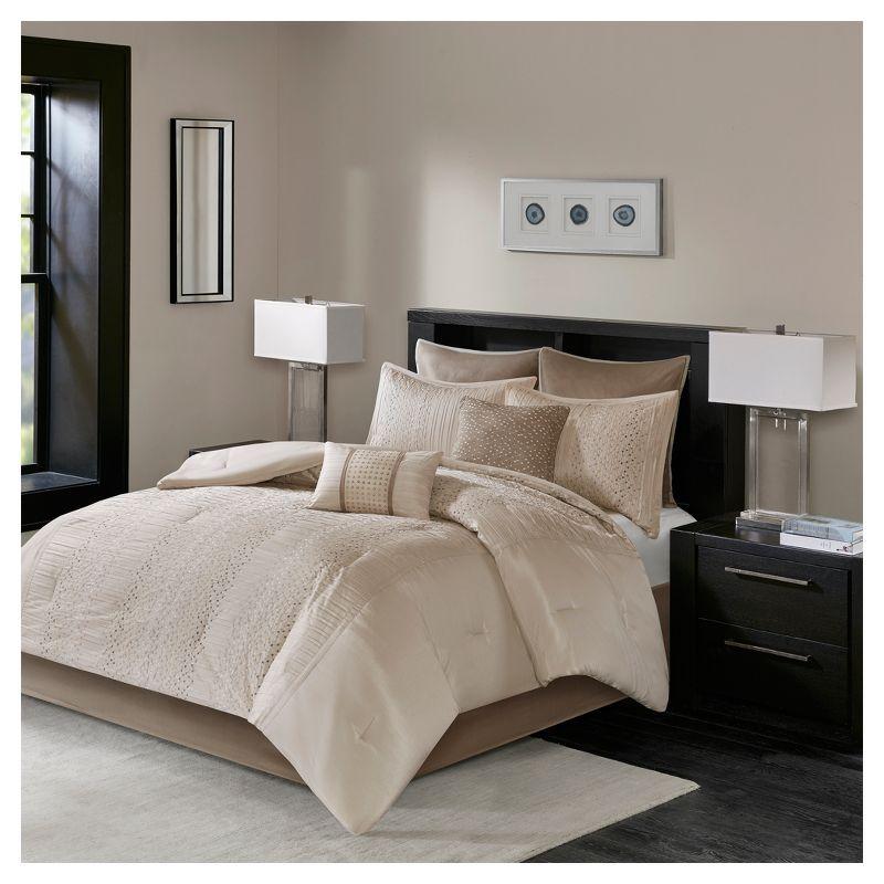Madison Park Camelia 8 Piece Embroidered Comforter Set