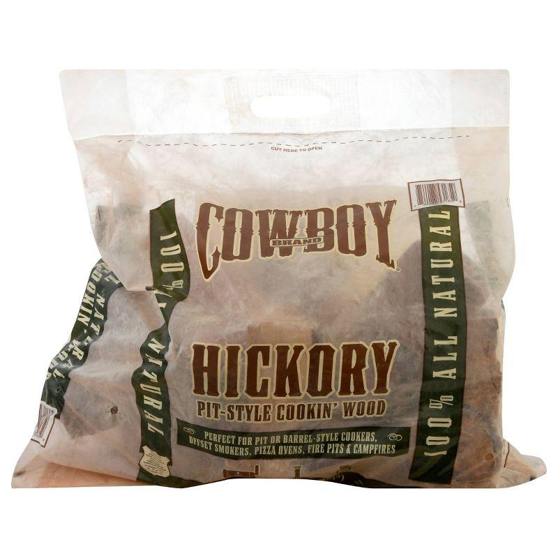 Cowboy .65 cu ft Hickory Cooking Wood: Kiln Dried, Long-Burning Fire Logs for Grills & Smokers