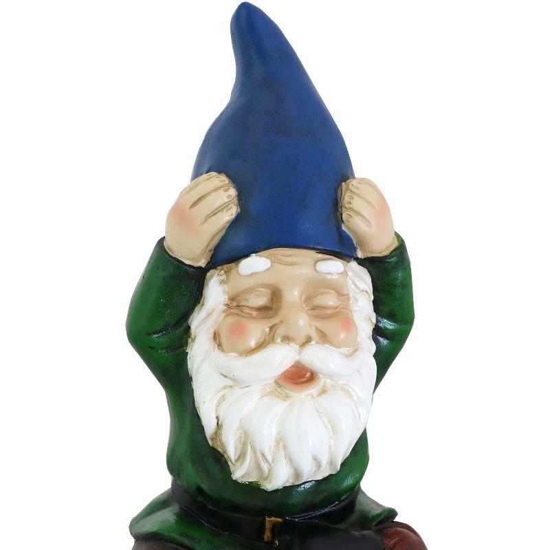 Sunnydaze Sage the Yoga Garden Gnome Lightweight Indoor/Outdoor Resin Lawn and Garden Statue - 11" H