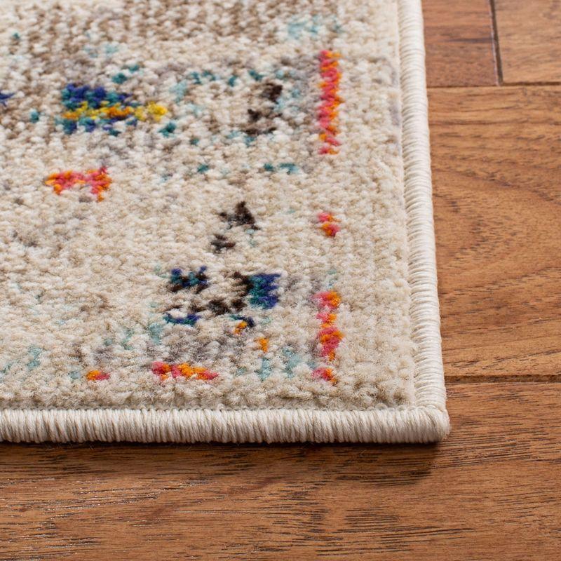 Vintage Chic Cream/Blue Synthetic 5' Square Area Rug