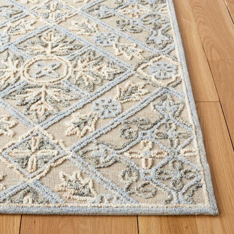 Elegant Hand-Tufted Wool Square Rug in Beige - 6'x6'