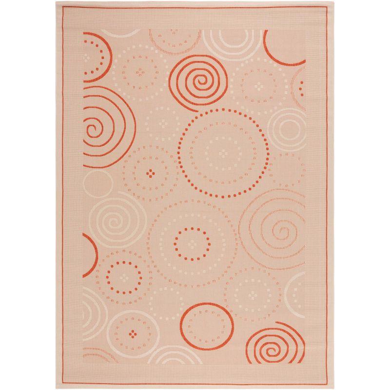 Courtyard CY1906 Power Loomed Indoor and Outdoor Area Rug - Natural/Terra - 9'x12' - Safavieh