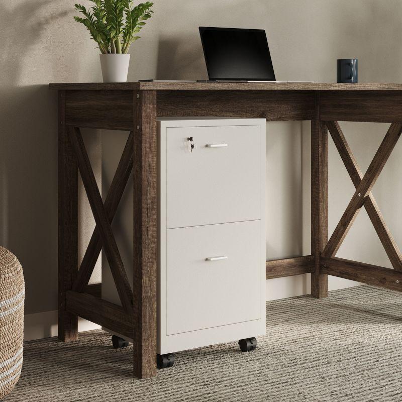 Lavish Home 2-Drawer File Cabinet with Lock and Rolling Wheels