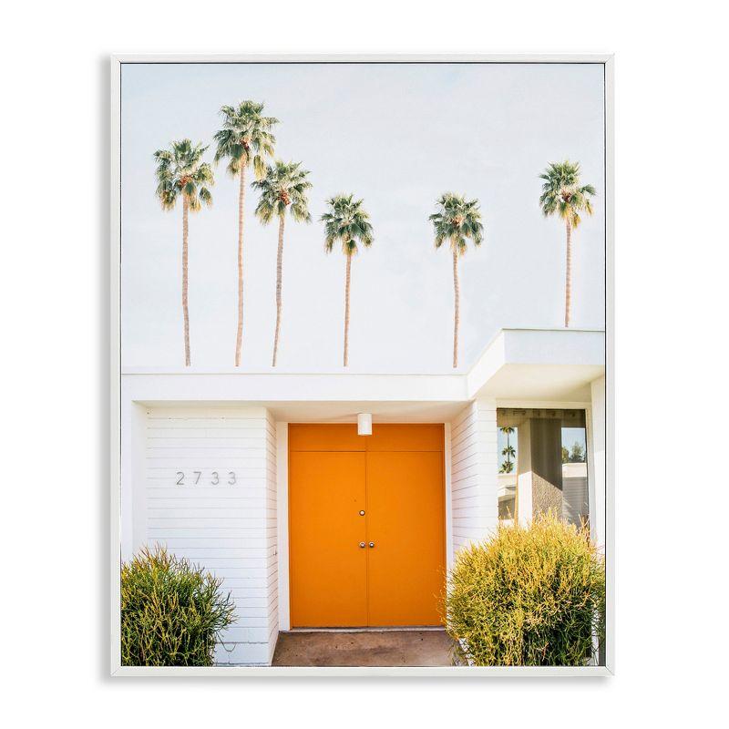 Palm Springs Orange Door Framed Canvas Print, 11" x 14"