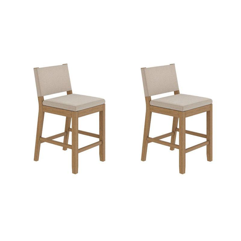 Nathan James Set of 2 Linus Barstools Beige/Light Brown