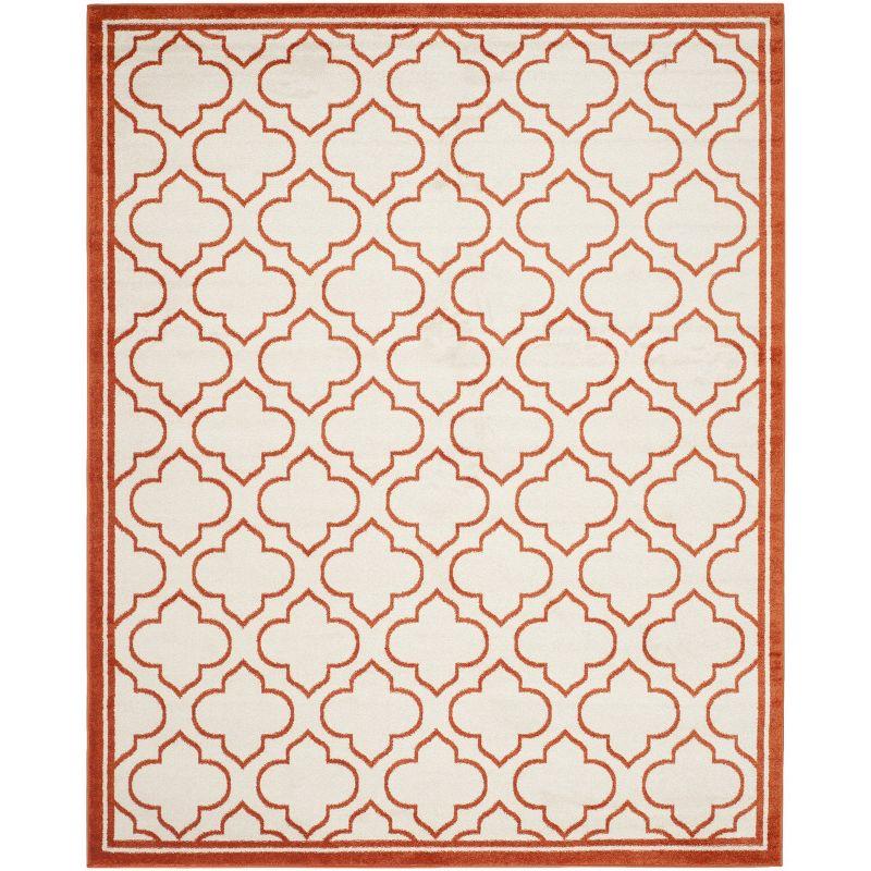 Ivory & Orange Reversible Easy-Care Synthetic Area Rug 8' x 10'