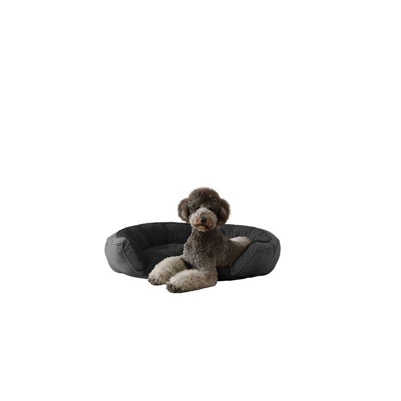 Arlee Home & Pet Step In Orthopedic Chew Resistant Eco-Friendly Memory Foam Dog Bolster Bed - Black - L