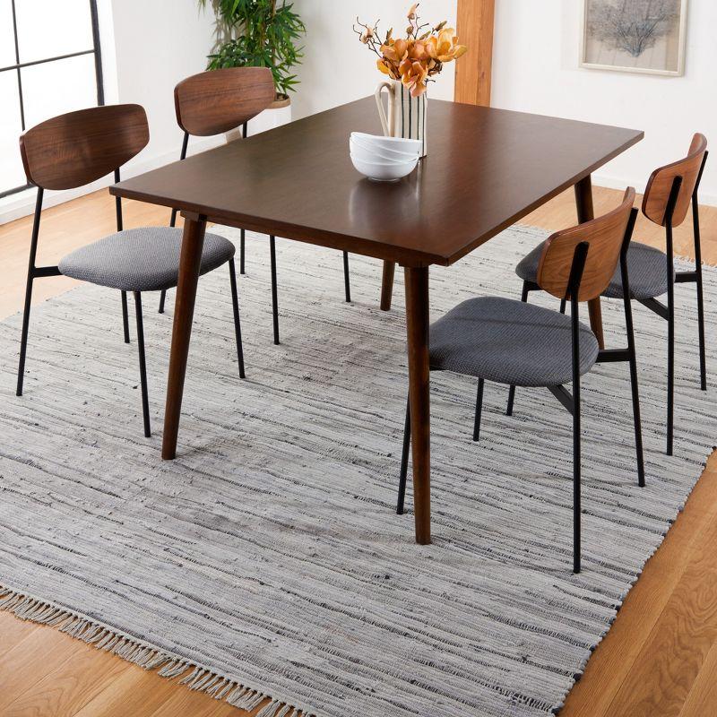 Rag Rug RAR121 Hand Woven Indoor Area Rug - 8'x8' - Grey - Safavieh
