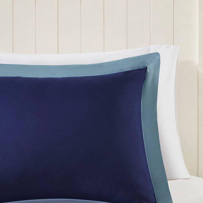 Navy and Light Blue Reversible Down Alternative Comforter Set