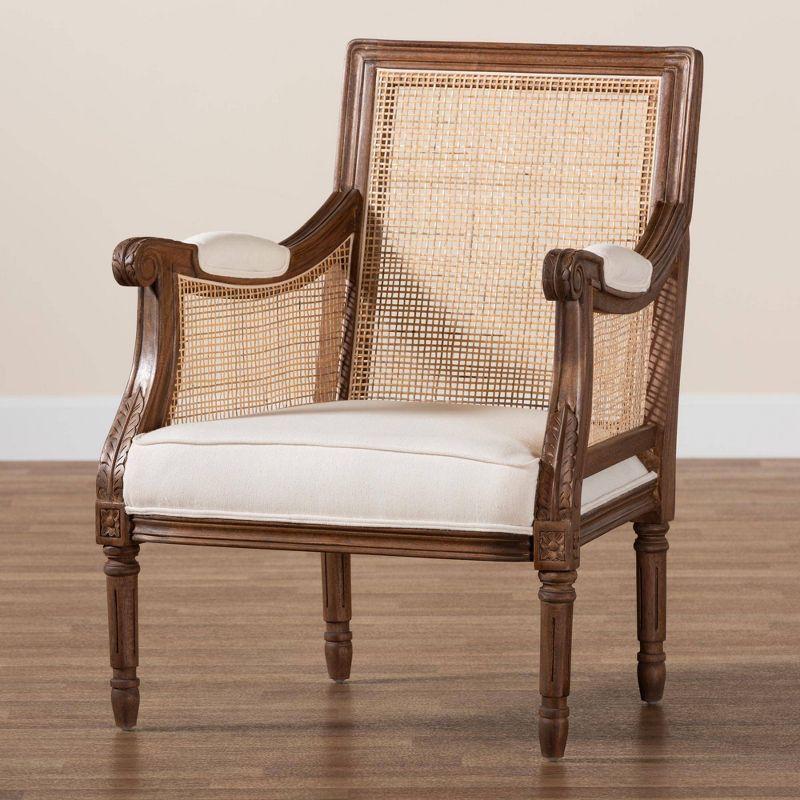 bali & pari Desmond Accent Chair: Traditional French Design, Foam Padded, Woven Back