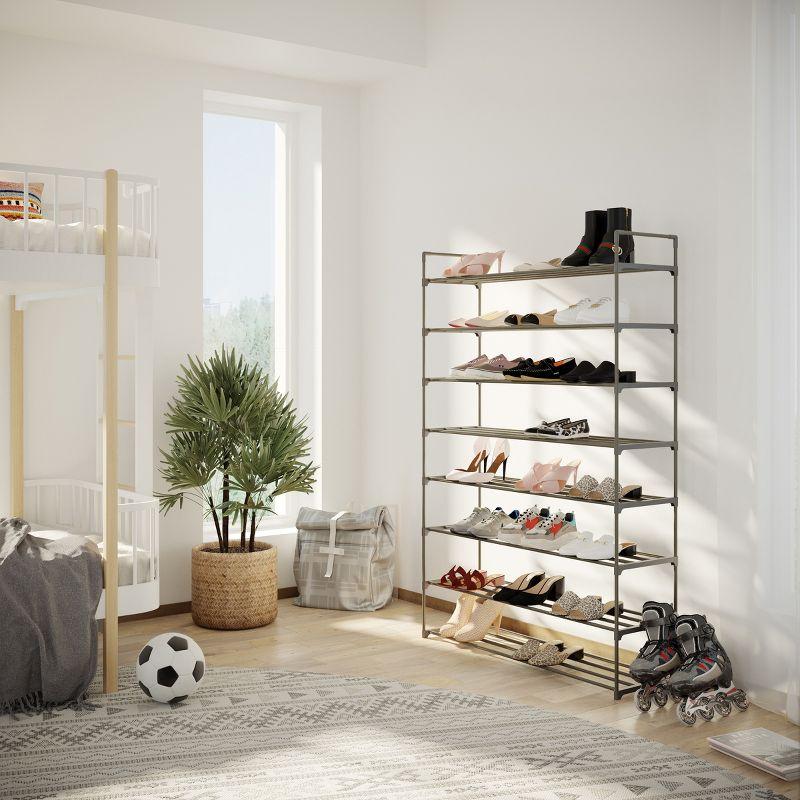 Hastings Home 8-Tier Shoe Storage Rack - Room for 48 Pairs of Shoes, 60.6" x 11.8" x 40.9"