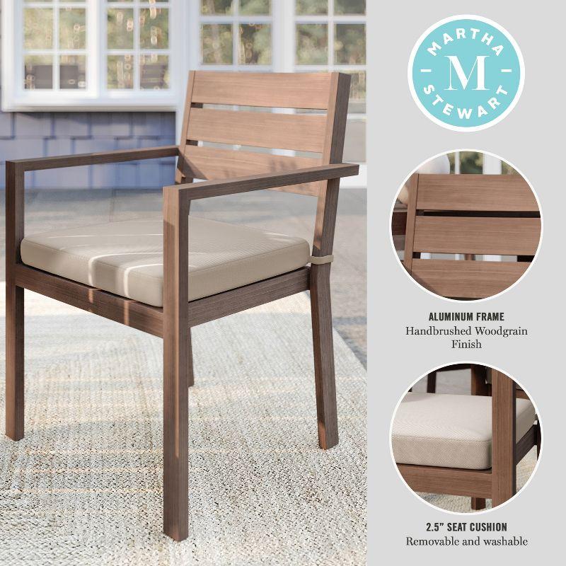 Martha Stewart Martha Stewart Bedford All-Weather Stacking Patio Dining Armchair With Seat Cushion