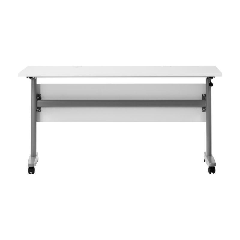 Emma and Oliver Heavy-Duty Flip Top Training Table with Nesting Design, Privacy Panel, T-Legs, Tabletop, Metal Frame