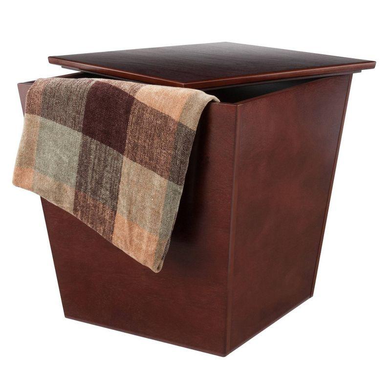 Mesa Storage Cube, End Table - Antique Walnut - Winsome: Flared Cube Shape, Ready to Assemble