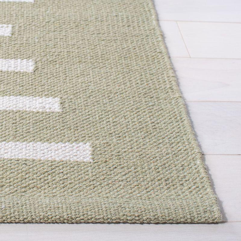 Ivory Flat Woven Handmade Reversible Square Rug