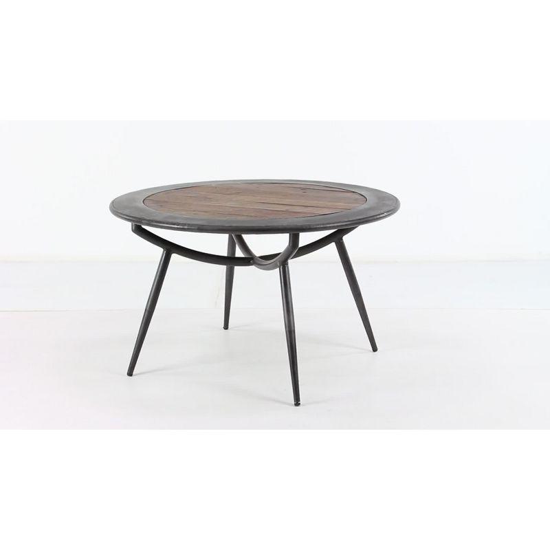 Wood and Iron Coffee Table Gray - Olivia & May: Mid-Century Modern, Oil Rubbed Finish, Tapered Legs