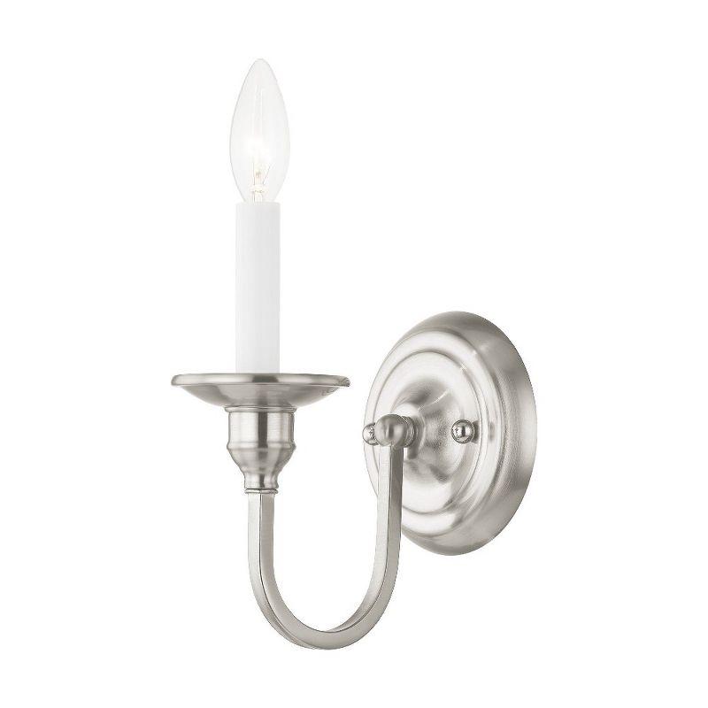 Elegant Brushed Nickel Single-Light Candelabra Sconce