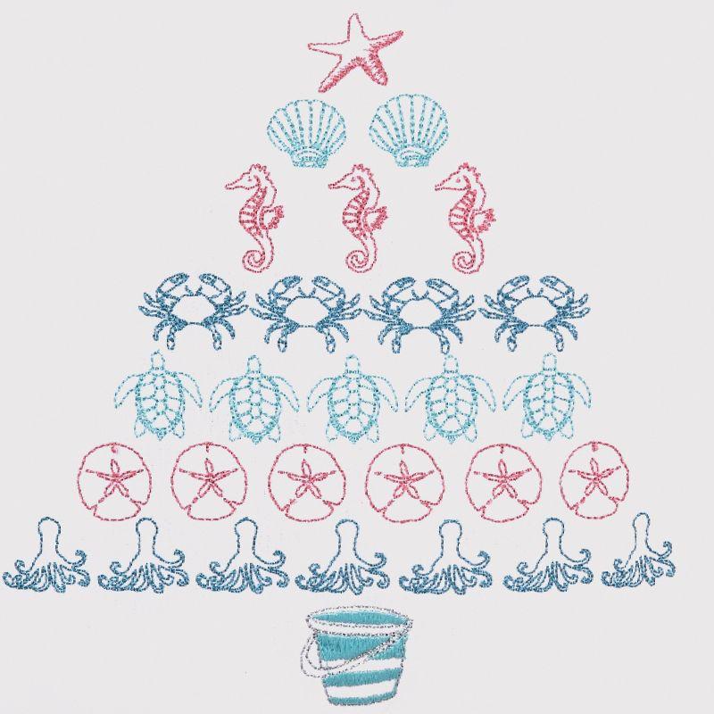 C&F Home Coastal Tree Embroidered Christmas Holiday Throw Pillow