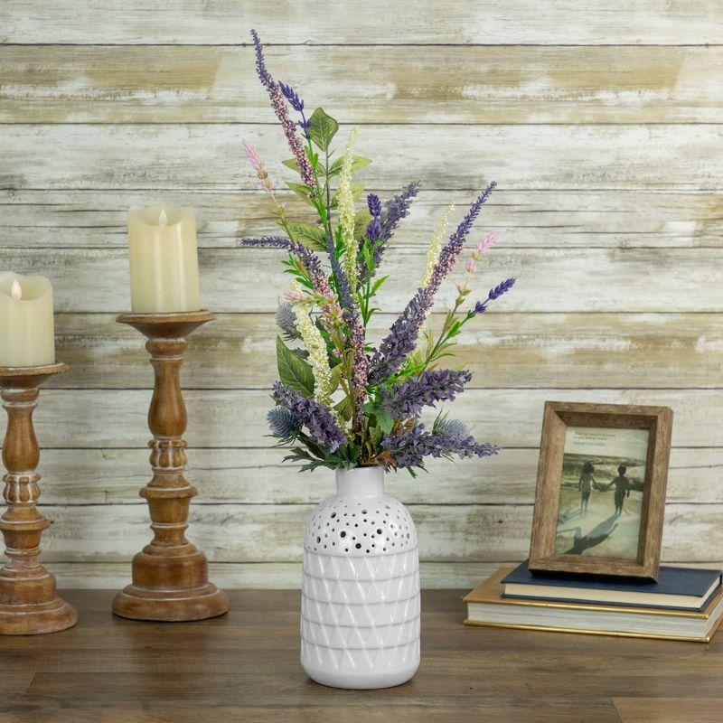 21" Purple and Green Artificial Lavender Floral Bundle