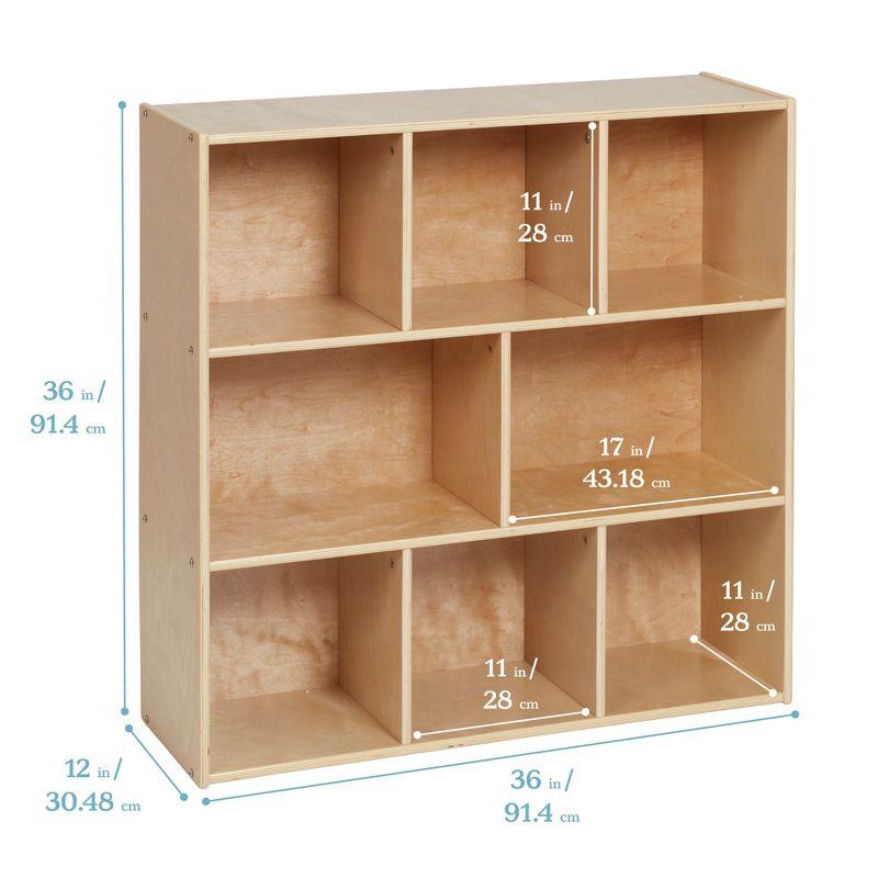 ECR4Kids Streamline 8-Compartment Storage Cabinet, 36in, Natural