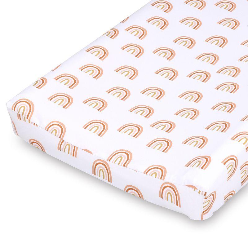 The Peanutshell Boho Rainbow Changing Pad Covers for Girls or Boys, Unisex, 3-Pack