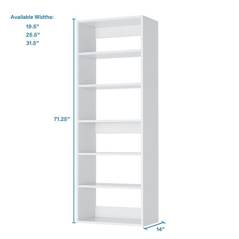 White Modular Closet Shelf Tower with Adjustable Shelves