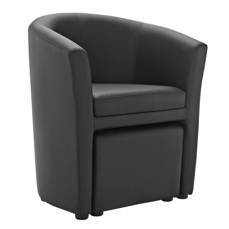 Modway Divulge Modern Leatherette Armchair and Ottoman