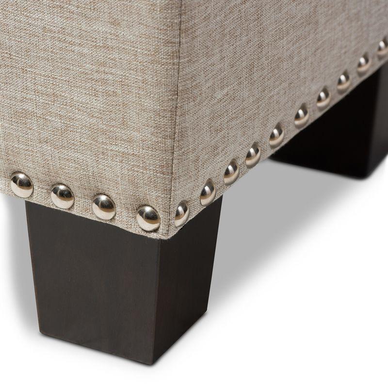 Hannah Modern and Contemporary Fabric Upholstered Button-Tufting Storage Ottoman Bench: Baxton Studio - Seating & Linen Chest